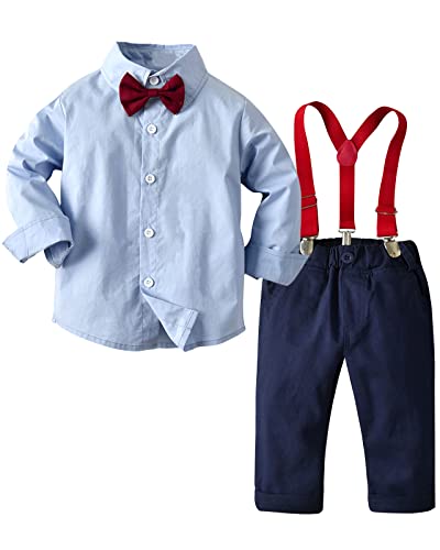 Adorel Baby Jungen Anzug Set Langarm Fliege Hosenträger Geburtstag...