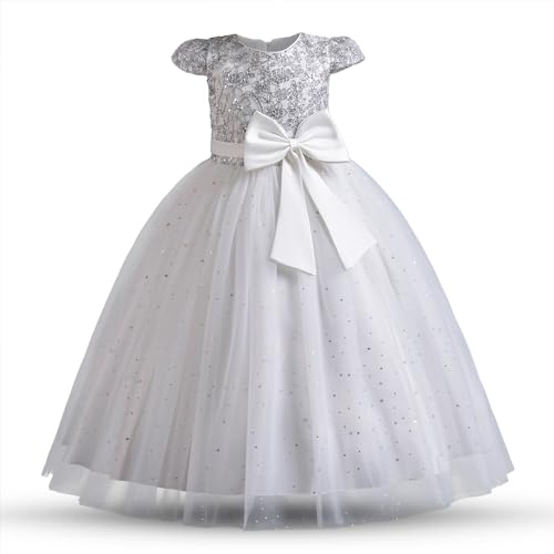 NNJXD Flower Girl Wedding Dress Tutu Birthday Party Elegant Princess Long Pageant Gown2