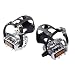 AbraFit 9/16-Inch Resin/Alloy Bicycle Pedals With Toe Clips & Straps (Pair), Comes With One Extra Pair of Straps for Replacement