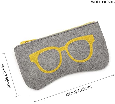 Oak & Tea Soft Glasses Case, Fashion Portable Eyeglasses Pouch, Felt Anti-Scratch Sunglasses Bag with Cleaning Cloth for Women