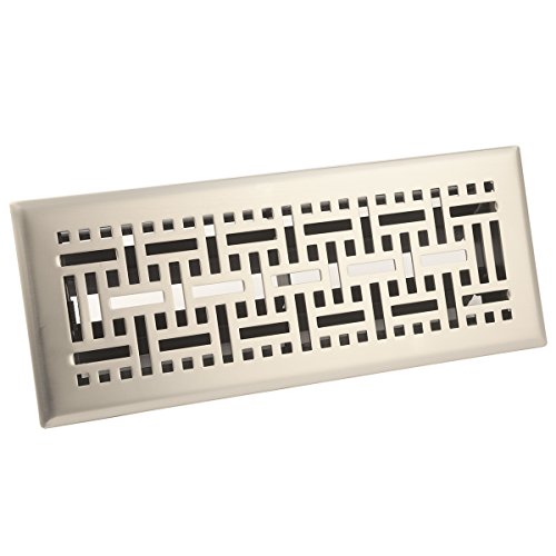 Accord Ventilation AMFRSNB412 4x12 Satin Nickel Wicker Floor Register, 4" x 12" - Thumbnail 6