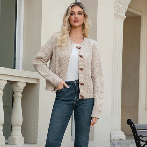 Women's Fall Fashion 2025 Cardigans for Women Long Sleeve Knit Down Drop Shoulder Casual Lightweight Open Front Sweater4
