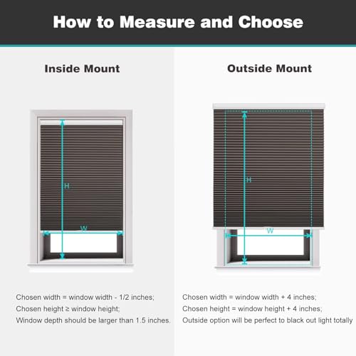 Changshade Blackout Cordless Cellular Shades for Windows,Honeycomb Blinds with Thermal Insulation,UV Protection,Child Safe,Privacy Light Control,Easy to Install（34" W x 72" H,Brown） by Changshade - Image 5