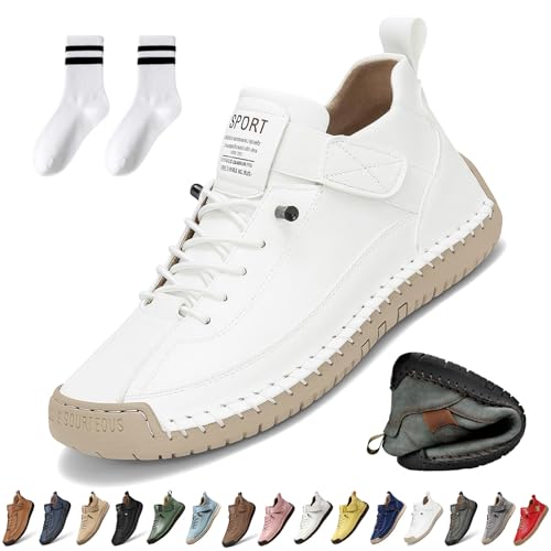 Comfortable Orthopedic Sneakers, Women&rsquo;s Handmade Leather Slip-On Orthopedic Loafers Walking Shoes...
