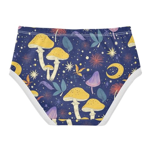 Wusikd Mushrooms Girls' Underwear Cotton Moons Girls Briefs Soft Toddler Underwear 2T2