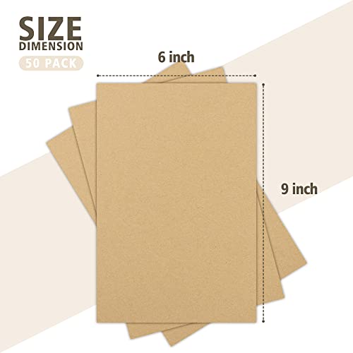Image of Golden State Art 50 Pack 6x9 Corrugated Cardboard Sheets 1 /8 inch Flat Inserts | Flat Layer Pads, Corrugated Card Board Inserts for Shipping, Packing, Mailing or DIY Art Crafts, Box Dividers (Brown)