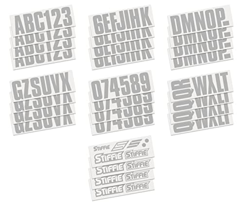 Image of STIFFIE Uniline Metallic Silver 3 inch Boat & PWC Registration Decals • Numbers Letters Stickers