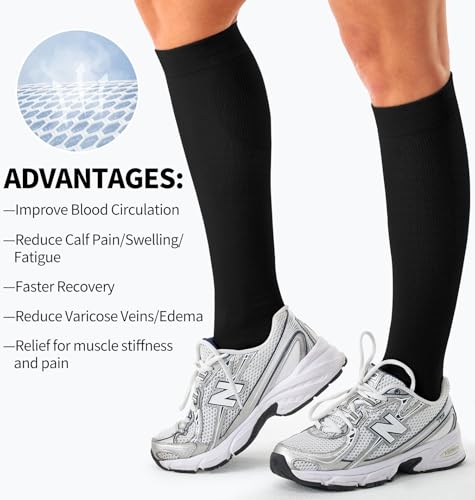 Image of Copper Compression Socks Women & Men Circulation(6 pairs) - Best for Running, Nursing, Hiking, Recovery & Flight Socks