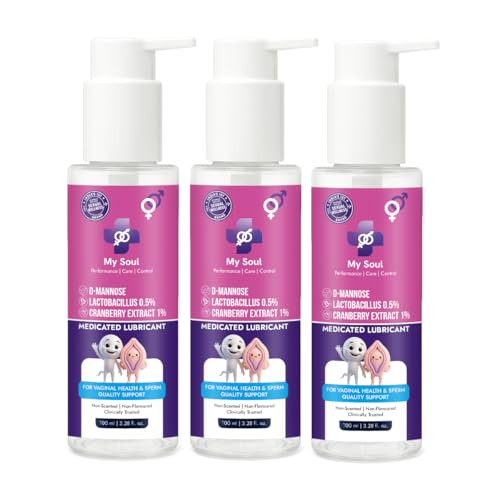 Image of My Soul Intimate Lubricant | With Lactobacillus & D-Mannose | Unflavoured, Edible | Vaginal pH Friendly | Water-Based Lube | Pack 3 x 100ml