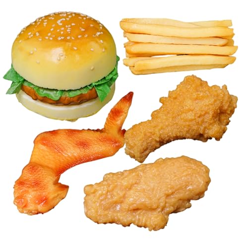 Nourriture de jeu réaliste en plastique avec hamburger et frites