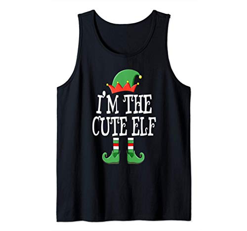The Cute Elf Funny Group Matching Family Christmas Pajama Camiseta sin Mangas