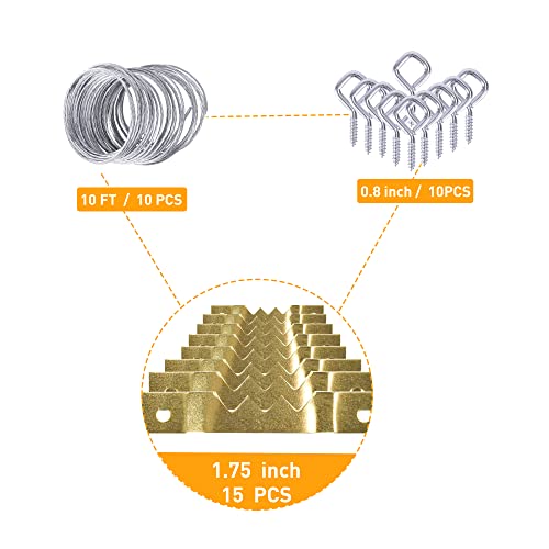 Image of 222pcs Picture Hanging Kit, Picture Hanger Assortment, Heavy Duty Frame Hooks with Nails, Hanging Wire, Screw Eyes, D Ring and Sawtooth Hardware for Frames Mounting