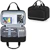 CURMIO Carrying Case Compatible with Brother P-Touch PT-D220/PT-D210 Label Maker, Portable Storage Holder Organizer Bag for Label Printer Machine, Label Tape, AC Adapter, Battery, USB Cable, Bag Only