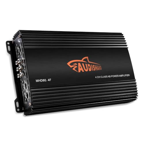 AUDISHAKO 1200W MAX Amplificador de Audio para Auto Clase AB 4 Canales