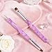 2Pcs Dual-Ended 3D French Tip Nail Art Brush, Gel Sculpting Pen Dotting Tool, Professional DIY Home Salon Manicure Kit, for Extension, Cuticle Clean Up, Nail Polish Clean Up, Size #14 & #16 (Purple)