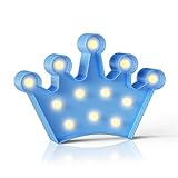 Ganrami Blue Crown Decor, Princess Decor for Girls Room, Princess Party Decorations, Birthday Decorations, Battery Powered Night Light for Girls