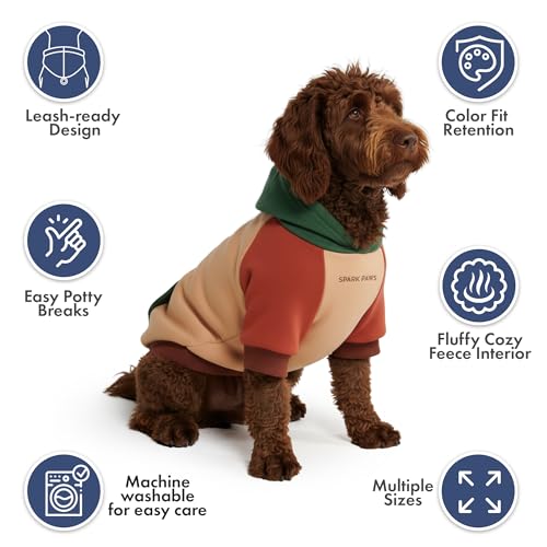Image of Spark Paws Dog Hoodie - Premium Dog Sweater for Small, Medium, and Large Dogs | Warm Outfits for French Bulldogs, Pitbull, Puppy, Winter Jacket Alternative - Ranger - 2XL
