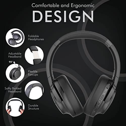 Bluetooth Headphones, Powerlocus Bluetooth Headphones Over-Ear, Passive Noise Cancelling Headphone With Microphone, 70Hrs Playtime, Foldable Wireless Headphones,Hi-Fi Deep Bass For Work,Home Office,Pc #TOP1