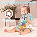 Baby Toys 0-6 Months,Infant Musical Seahorse Stuffed Animals Sensory Toys with Bright Colors,Multiple Textures,Rattles & Crinkle Sound Paper,Soft Tummy Time Toy for Newborn Boys Girls 0-12 Months-Blue