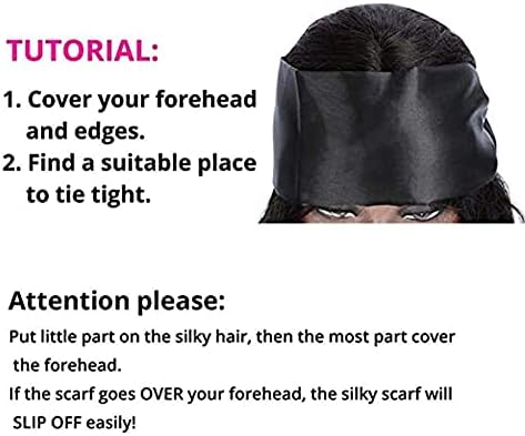 YMSGIRL Satin Edge Laying Scarf for Lace Frontal Wigs, Wig Grip Headbands for Women, Non Slip Hair Wrap Wigs Grip Band for Yoga, Makeup, Facial, Sport (1 Pcs Black)