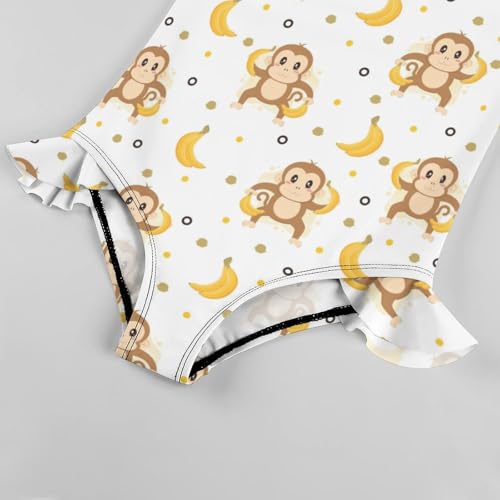 Image of Girls One Piece Swimsuit Lovely Cute Animals Ruffles Swimwear Bathing Suits 3-12 Years