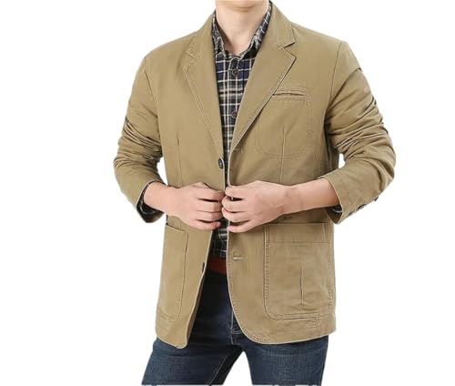 REHJJDFD Men Blazer Jacket Casual Slim Business Suit Coat Cotton Jackets Casual Sport Coat Outwear
