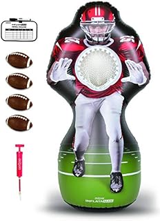 GoSports Inflataman Football Challenge | Inflatable Receiver Touchdown Toss Game, Red