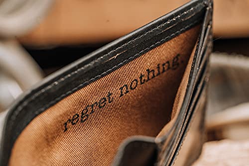 House of Jack Co. Skull Bifold Wallet for Men with Two ID Windows, Full Grain Cowhide Leather Wallet, Black3