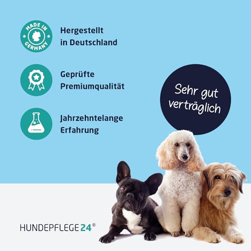 Hundepflege24 Ohrentropfen für Hunde - Ohrmilben, Juckreiz & Ohrentzündungen natürlich & schonend entfernen - Hochwirksame, sofort wirkende Ohrenpflege für Hunde - Ohrmilben Hund 50ml