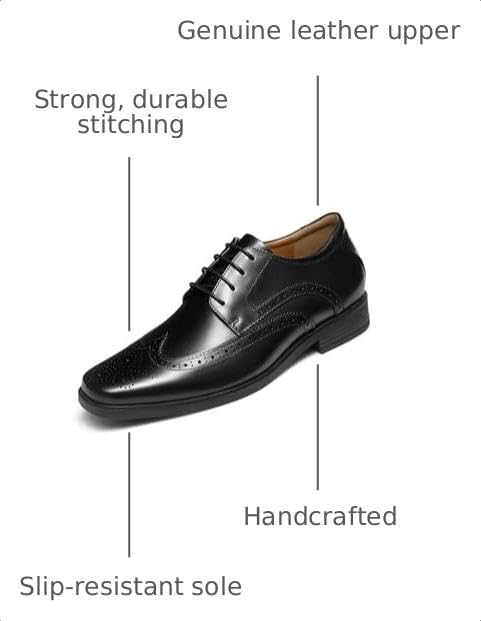 Image of Mens Leather Oxford Shoes Formal Lace up Dress Shoes