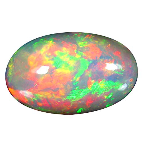 Opale arc-en-ciel véritable de 8.53 ct, cabochon ovale d'exception pour haute joaillerie