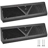 Flowild Paquete de 2 rejillas de 18 pulgadas (tamaño de apertura de ducto),difusor de fácil ajuste (negro)