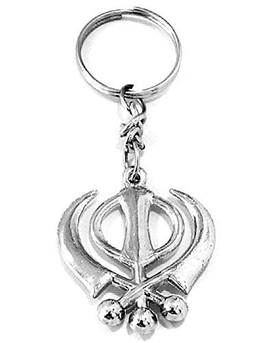Stainless Steel Punjabi Sikh Khanda Keychain/Tassel/Keyring Prosperity Good Luck Perfect Housewarming Gift,Success Power Growth Remove Obstacles.
