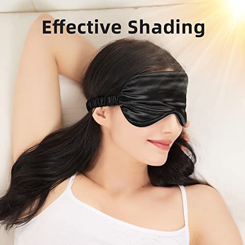 Lersvicvil 2 Pack Sleep Masks Soft Silky Satin Eye Mask Cover For Sleeping With Elastic Strap Effective Shading Blindfold For Women Men #TOP1