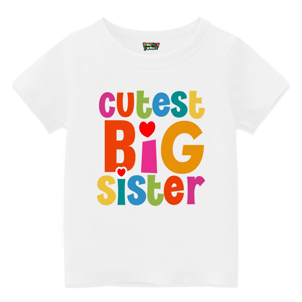Sponsored Ad - Big Sister T Shirts for Girls Promoted Announcement 100% Cotton Round Neck(bigsis-Shark)
