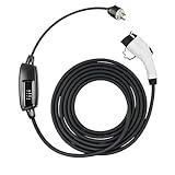 16A Level 2/Level 1 EV Portable Charger – J1772, 240V/110V, 21 ft Cable, NEMA 6-20 + 5-15 Adapter, CE/TÜV Certified, Travel Case