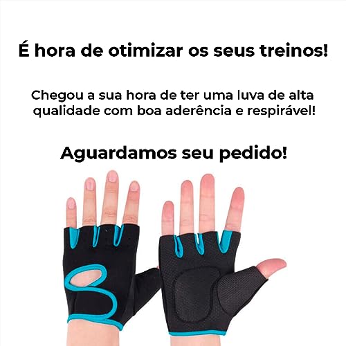 Luva Musculação Treino Ajustável Unissex - Par (Azul)