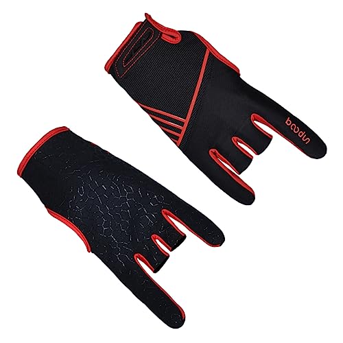 Hemoton 1Pair Professional Silicone Slip Bowling Gloves Breathable Sports Gloves for Enhanced Grip XL Red for Bowling Enthusiasts and Competitive Play