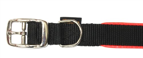 Heim 7409649 Halsband aus Nylongurt mit retroreflektierendem und floureszierendem Reflexite - Keder 20/45, schwarz - orange