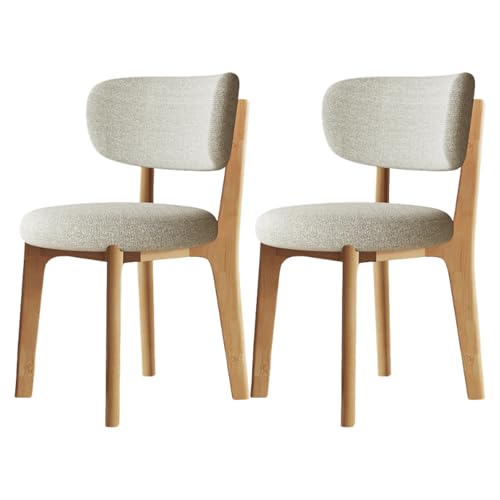 JS Space Sillas de Comedor Pack de 2 Sillas Cocina Nórdico Sillas Comedor Madera Modernas Silla Madera con pies de Madera Maciza y cojín de Espuma Suave,para Sala de Estar,Comedor