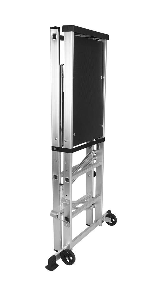 Svelt Trabattello Richiudibile in Alluminio – Altezza 1,55 m, Piano di Lavoro 88 cm, Ruote in PVC, Portata 100 kg, Compatto e Leggero per Fai da Te e Uso Domestico