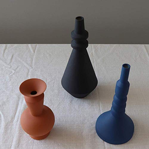 Vase en céramique bleu haute qualité forme main pour décoration hôtel