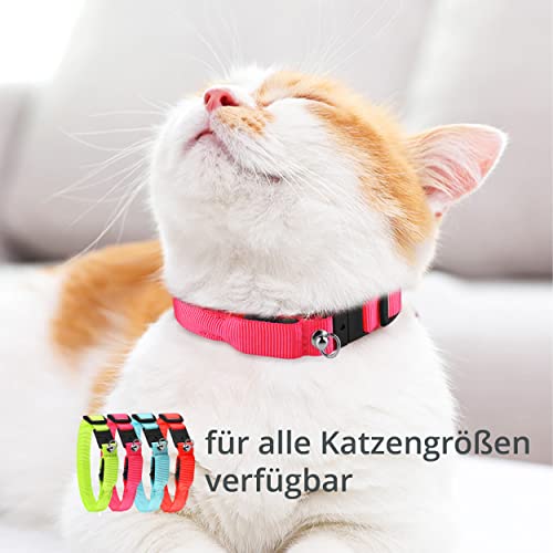 Leuchthalsband für Katzen [Das Original] Leuchtendes LED Katzenhalsband zum spazieren gehen auch im Dunkeln - sehr Lange Akkulaufzeit – Sicher Dank starker Leuchtkraft - Katzenhalsband (S, Grün)