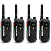 Techside TS-T2 Ricetrasmittente Professionale Walkie Talkie 16 Canali PMR446 (Libero uso) | Vox a 5 livelli | Scansione Automatica Canali | Set di 4 ricetrasmettitori full optional