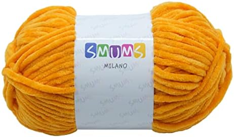 SMUMS Super Chunky | Knitting Wool Yarn for Crochet | 5 x 100 gr. Balls | 120 Meters 100% Polyester | Thick Yarn | Crochet Yarn| Wool for Crochet | Chunky Wool for Knitting | Velvet Yarn (Black, 5)