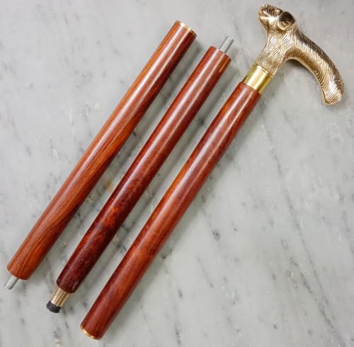 Canne de marche avec pommeau panthère en bois sculpté, cadeau idéal