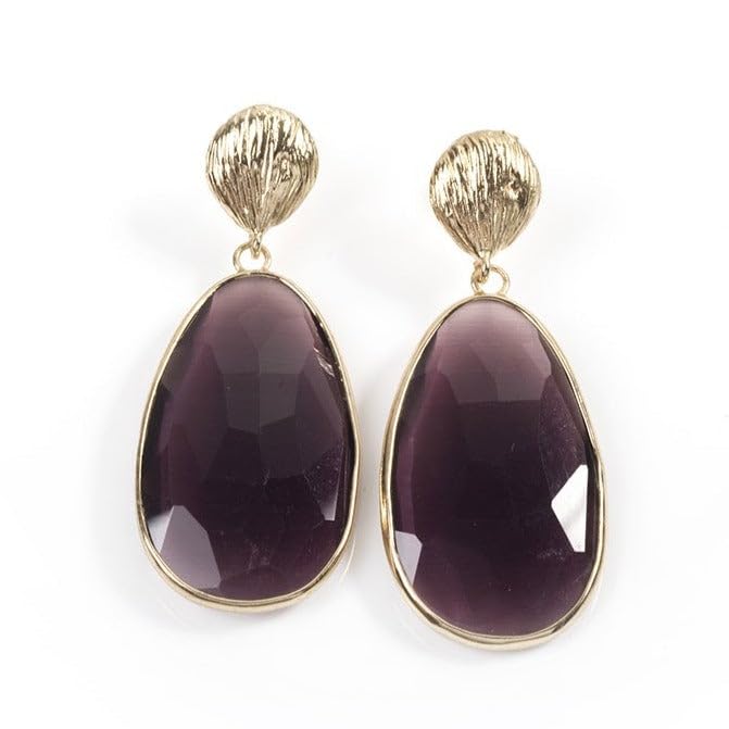 Boucles d'oreilles œil de chat violet parfaites pour vos soirées