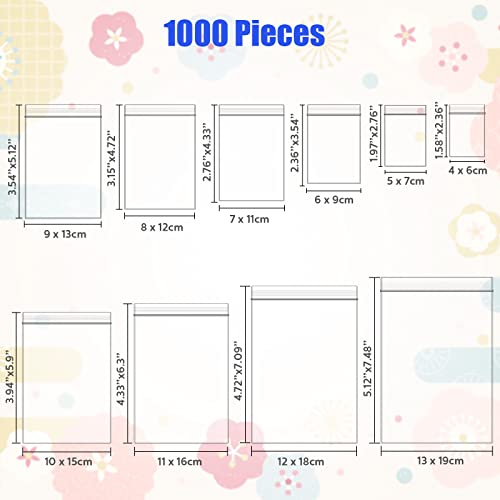 Epakh Resealable Transparent Zipper Poly Reclosable Jewelry Bags, Lock Seal For Jewelry, Beads, Screws, Tiny Items,10 Sizes(1000 Pcs)