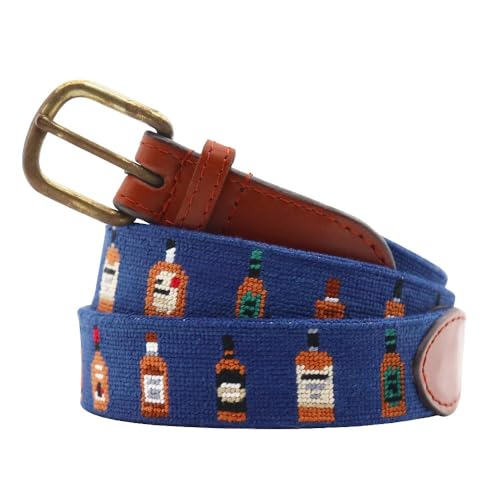 Smathers & Branson Bourbon Bottles Needlepoint Belt