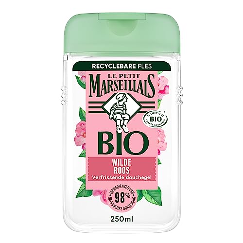 Le Petit Marseillais erfrischendes Bio-Duschgel mit Bio Wildrose, Bio-zertifizierte Formel und dermatologisch getestet, 12x250 ml